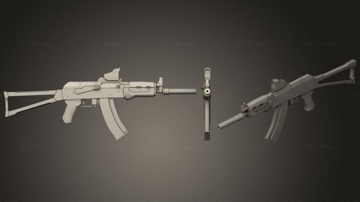 Оружие (АКС 74 У 2, WPN_0025) 3D модель для ЧПУ станка